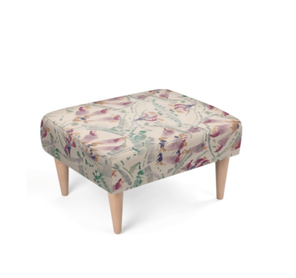 FLORAL PATTERN FOOTSTOOL