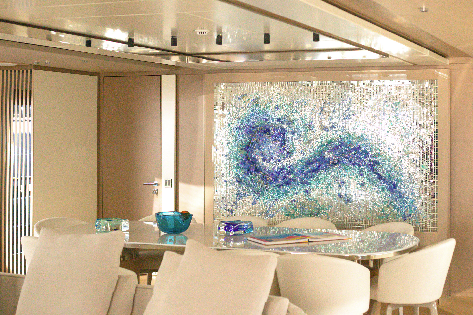 Big Wave, 3D mosaic artwork installed on a 46M Super yacht